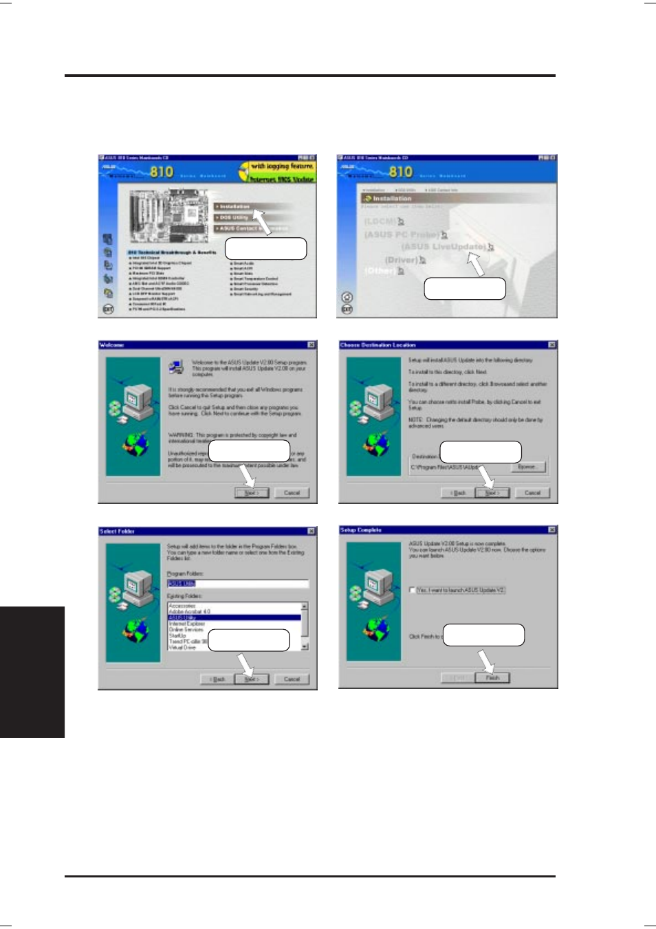 Software setup, 7 asus liveupdate | Asus P3W-E User Manual | Page 94 / 128