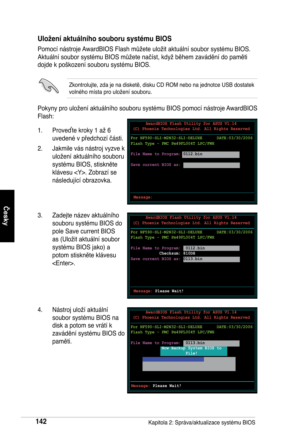 Uložení aktuálního souboru systému bios | Asus M2Ne User Manual | Page 143 / 691