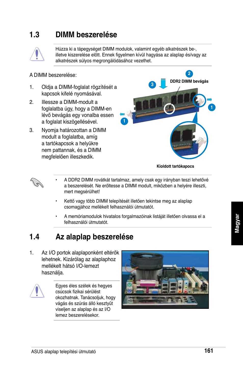 3 dimm beszerelése, 4 az alaplap beszerelése | Asus M2Ne User Manual | Page 162 / 691