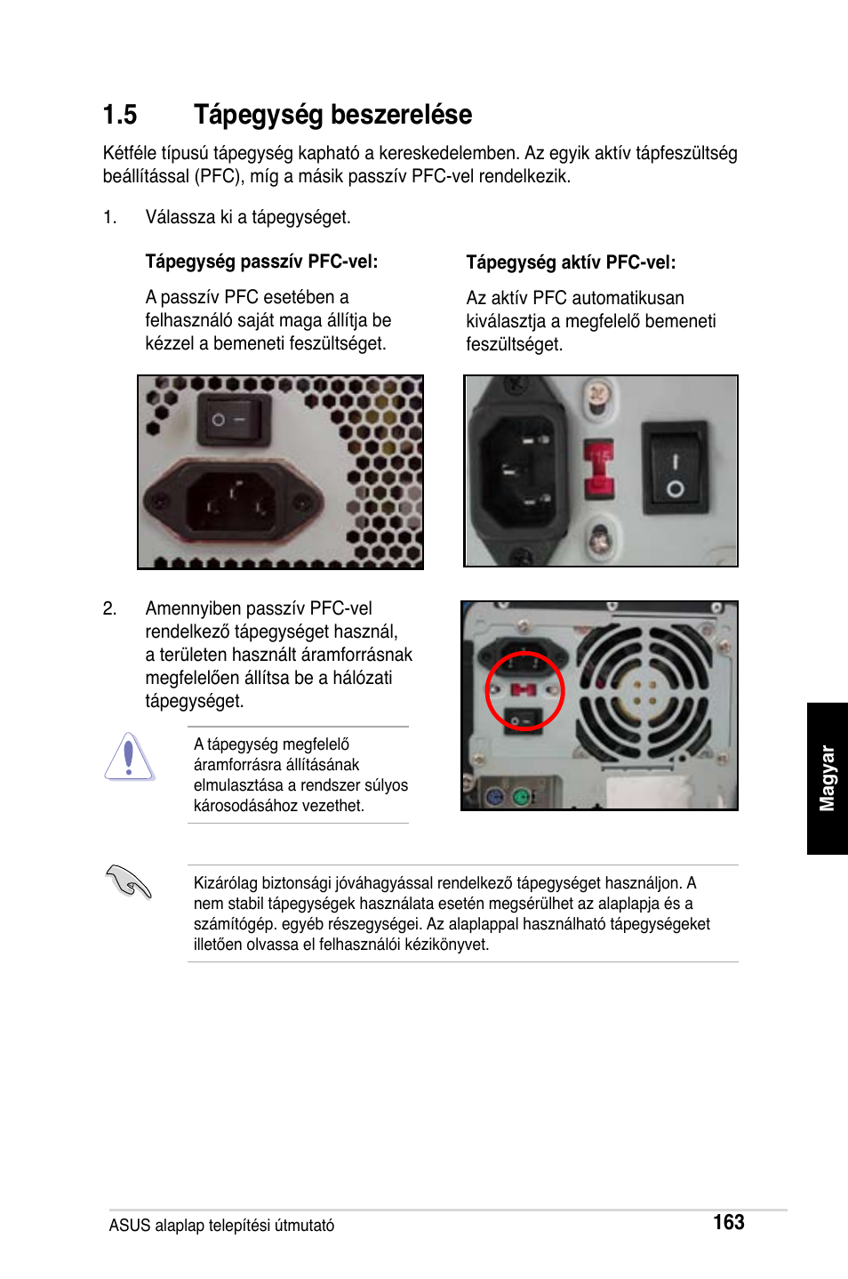 5 tápegység beszerelése | Asus M2Ne User Manual | Page 164 / 691