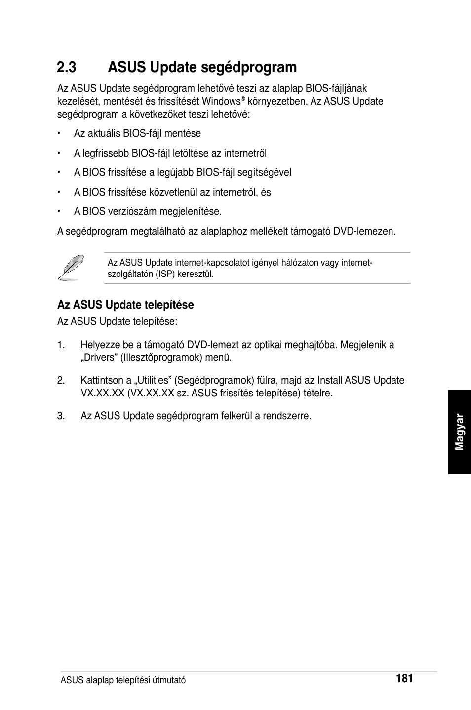 3 asus update segédprogram | Asus M2Ne User Manual | Page 182 / 691