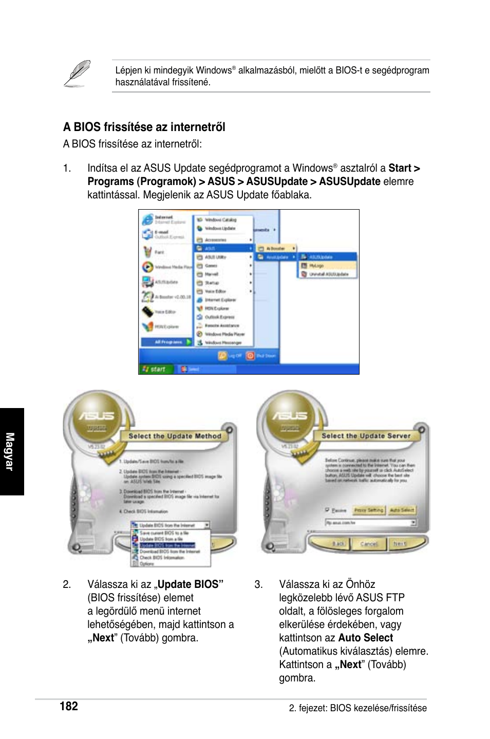 A bios frissítése az internetről | Asus M2Ne User Manual | Page 183 / 691