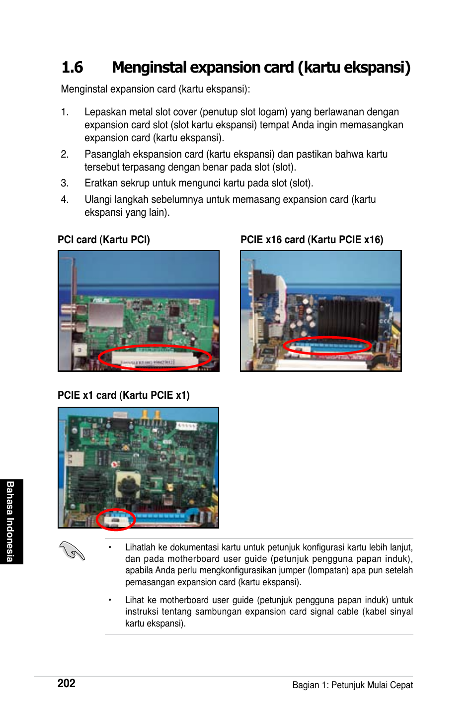 6 menginstal expansion card (kartu ekspansi) | Asus M2Ne User Manual | Page 203 / 691