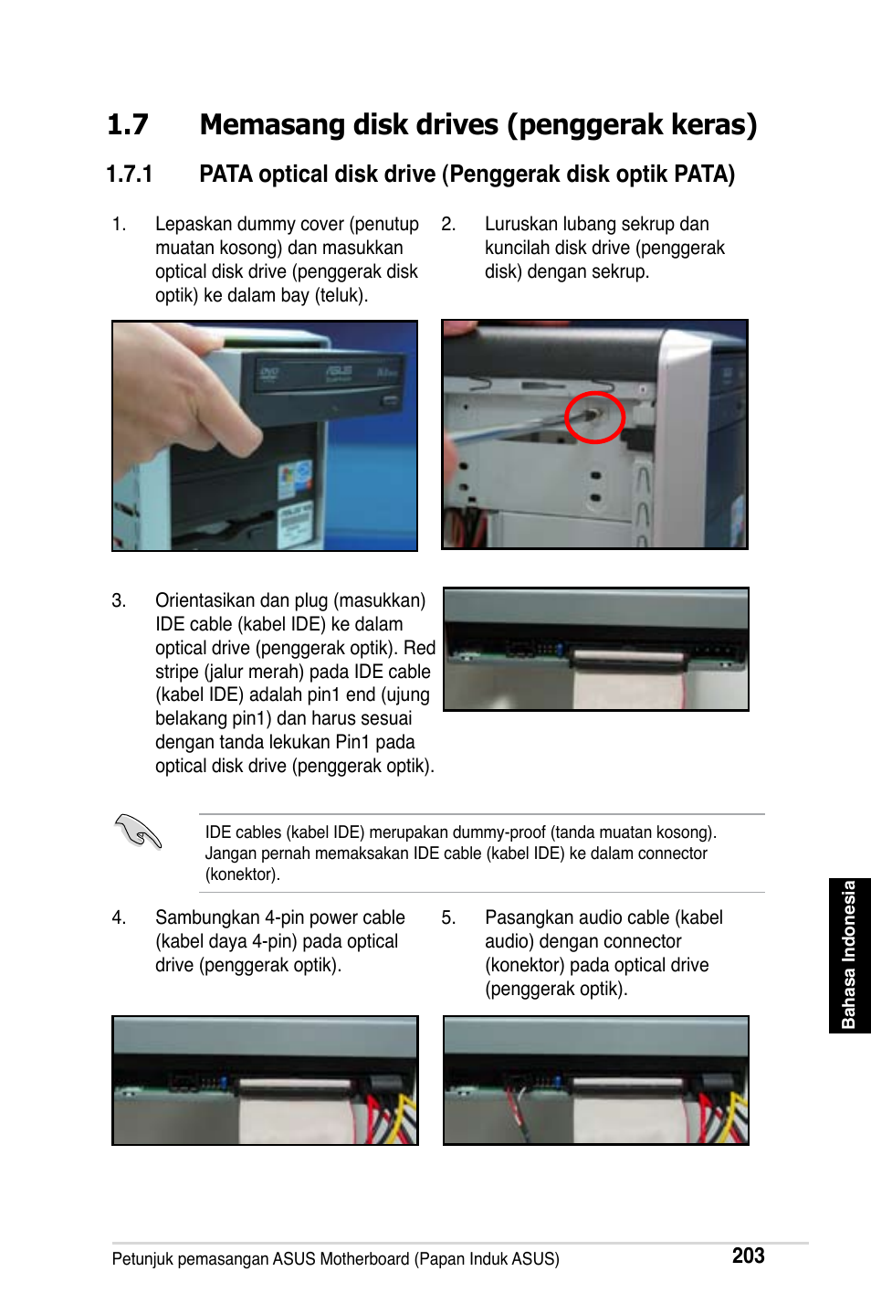 7 memasang disk drives (penggerak keras) | Asus M2Ne User Manual | Page 204 / 691