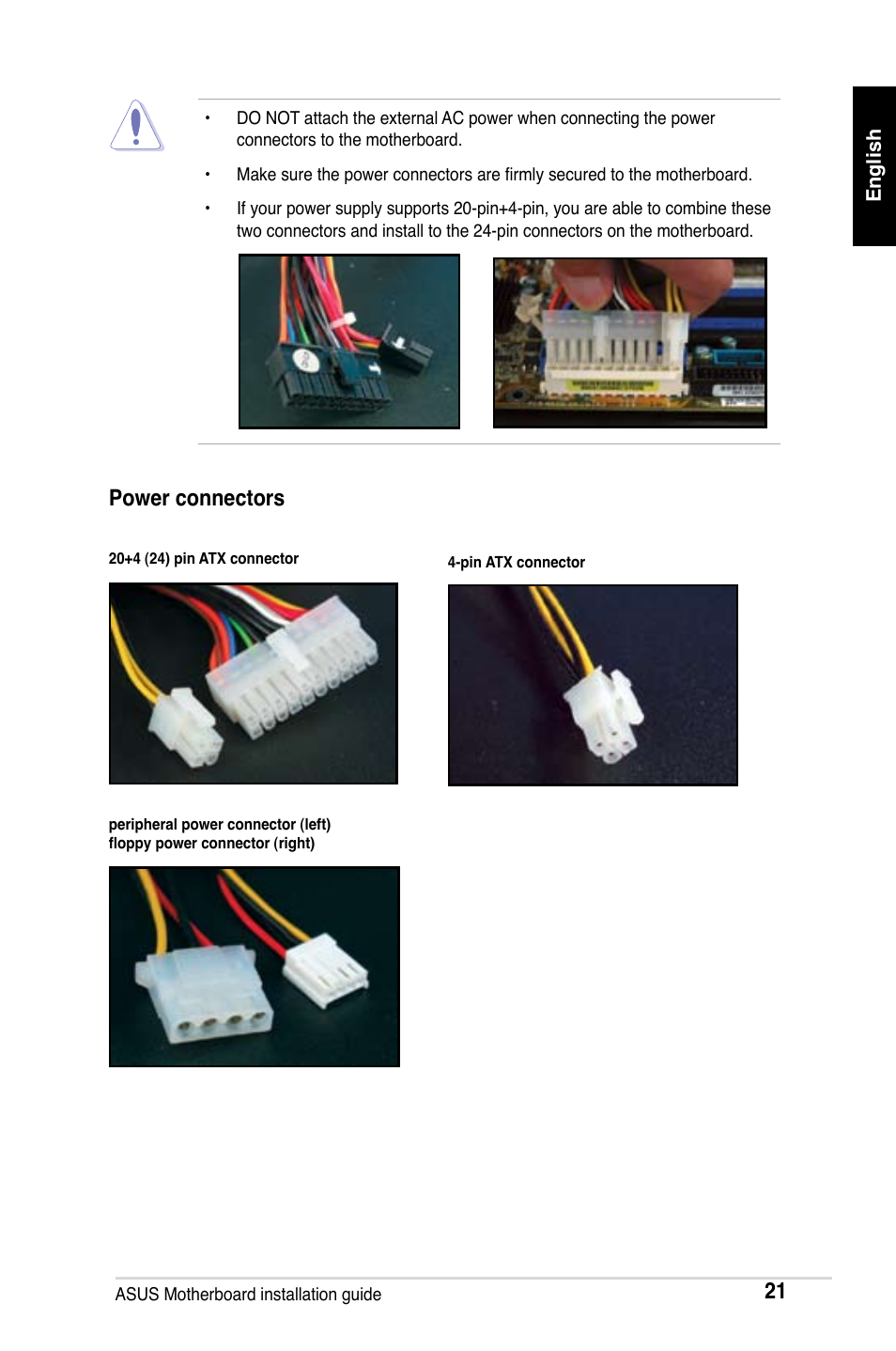 Power connectors | Asus M2Ne User Manual | Page 22 / 691