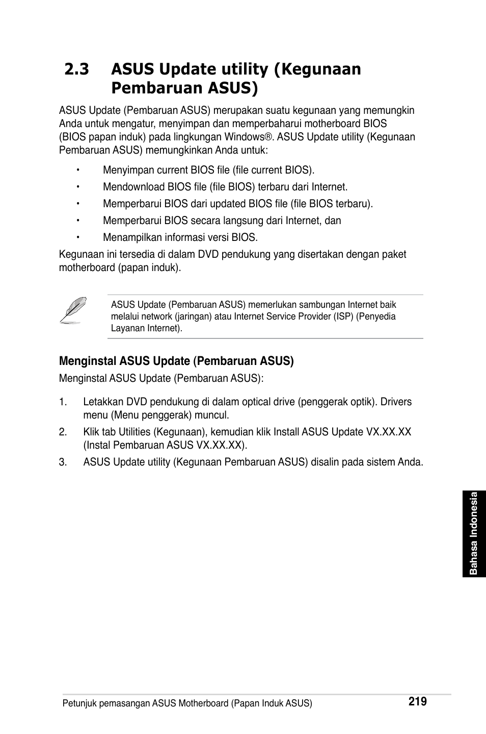 3 asus update utility (kegunaan pembaruan asus) | Asus M2Ne User Manual | Page 220 / 691