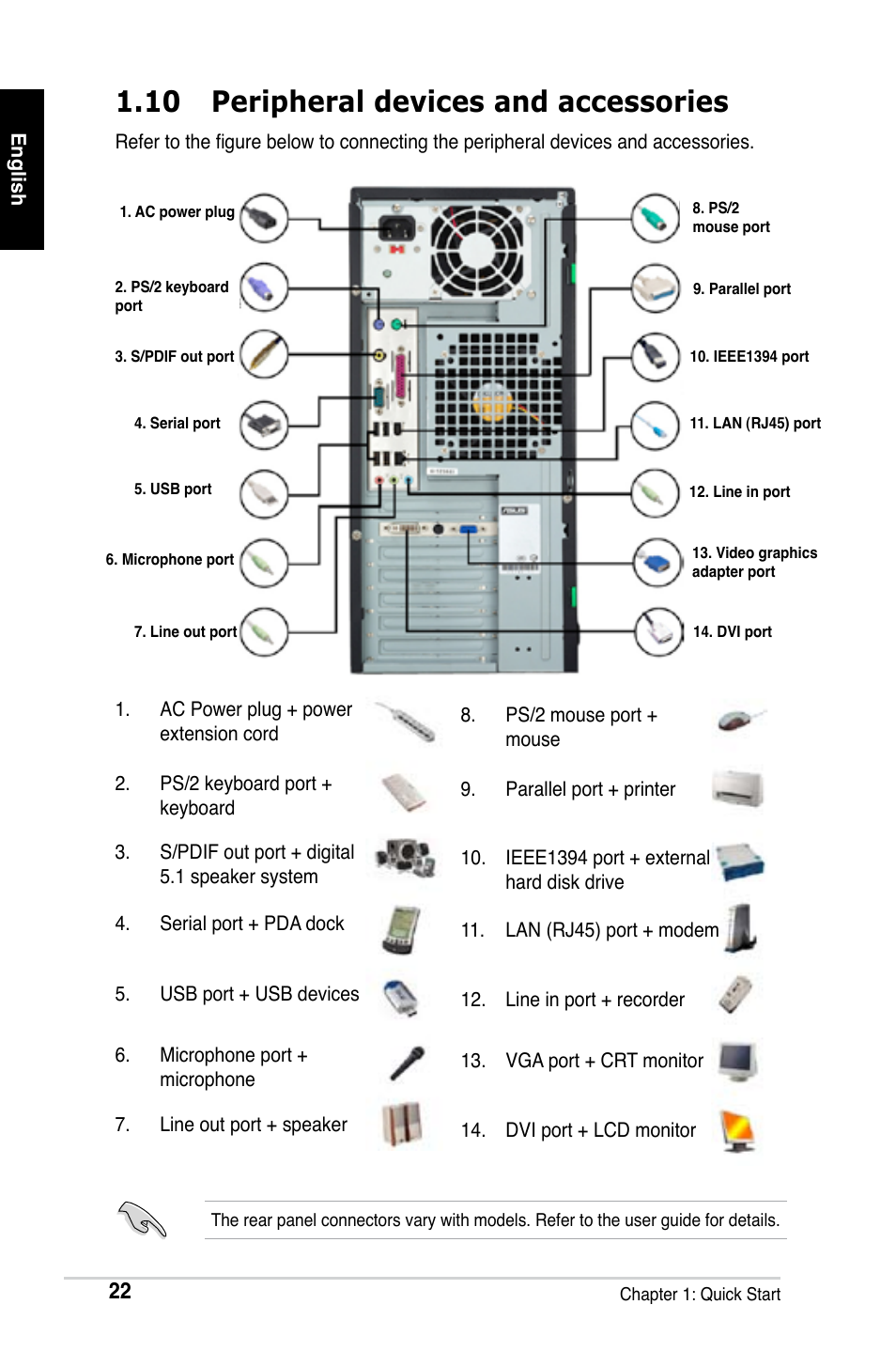 10 peripheral devices and accessories | Asus M2Ne User Manual | Page 23 / 691