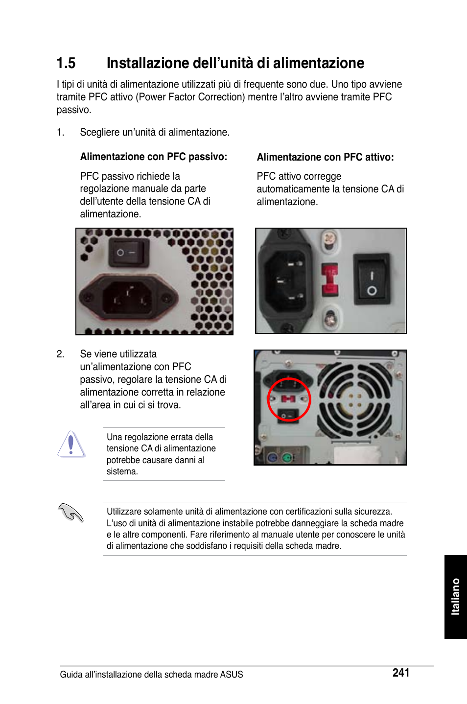 5 installazione dell’unità di alimentazione | Asus M2Ne User Manual | Page 242 / 691