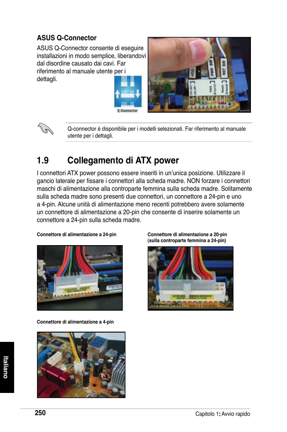 9 collegamento di atx power | Asus M2Ne User Manual | Page 251 / 691