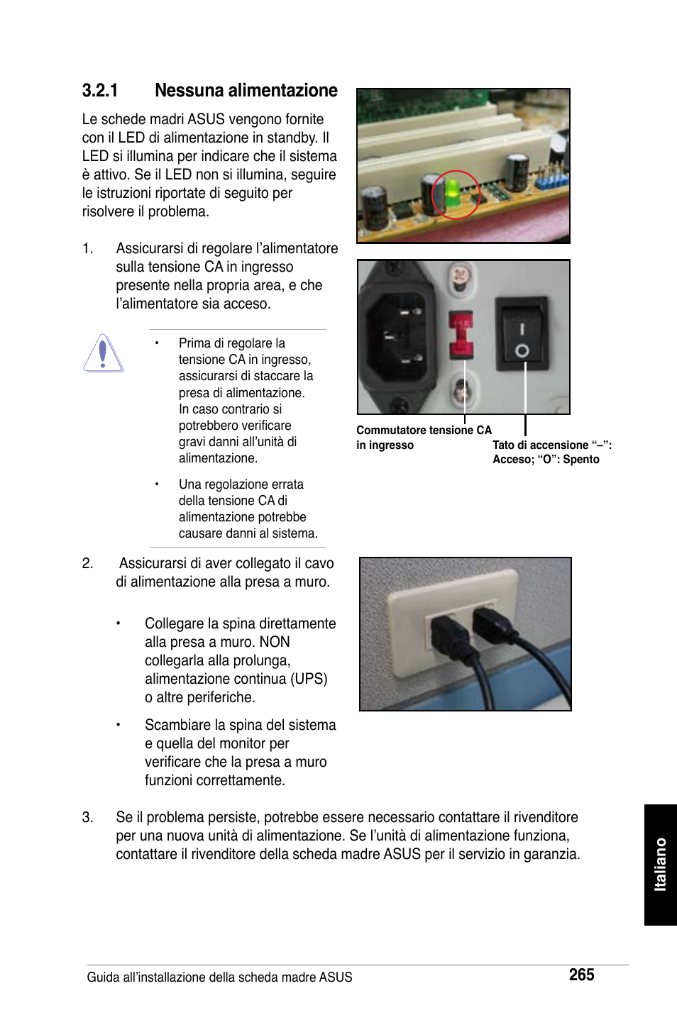 1 nessuna alimentazione | Asus M2Ne User Manual | Page 266 / 691