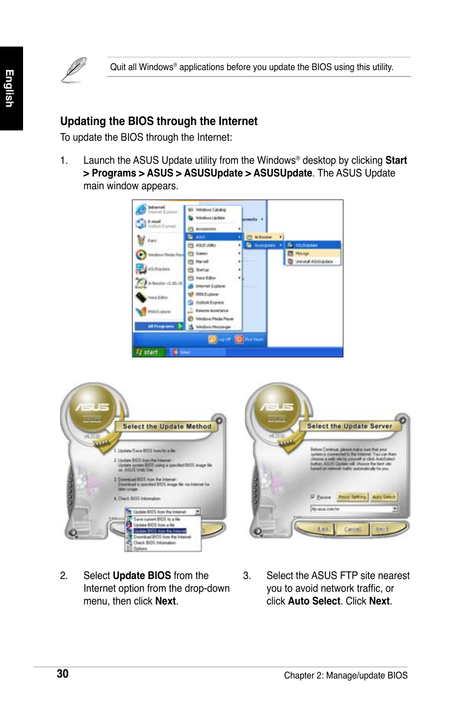 Updating the bios through the internet | Asus M2Ne User Manual | Page 31 / 691