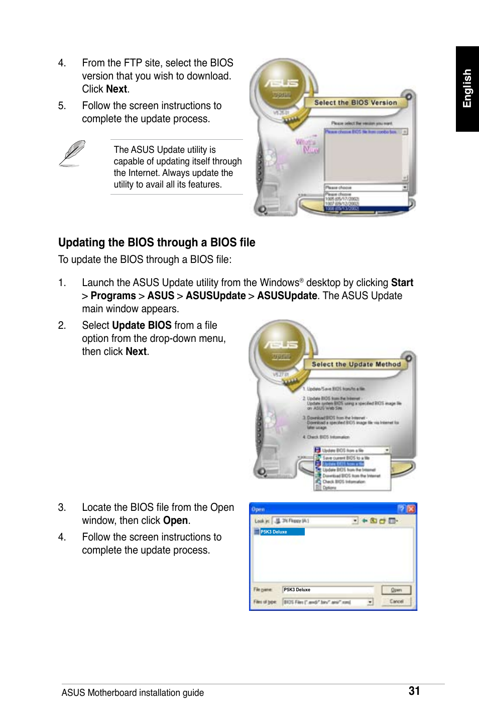 Updating the bios through a bios file | Asus M2Ne User Manual | Page 32 / 691