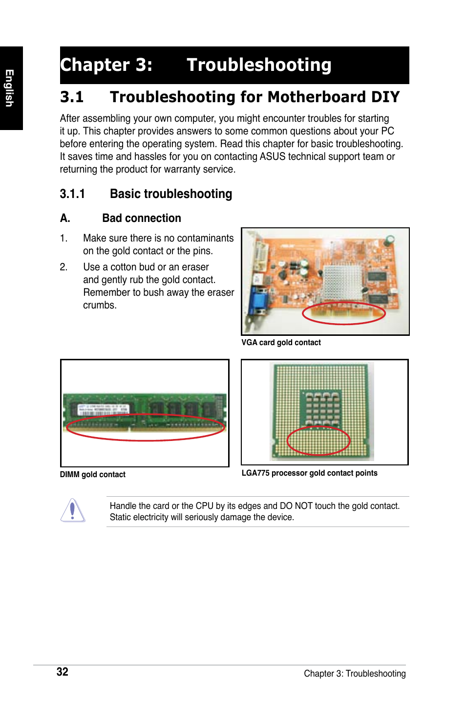 Chapter 3: troubleshooting, 1 troubleshooting for motherboard diy | Asus M2Ne User Manual | Page 33 / 691