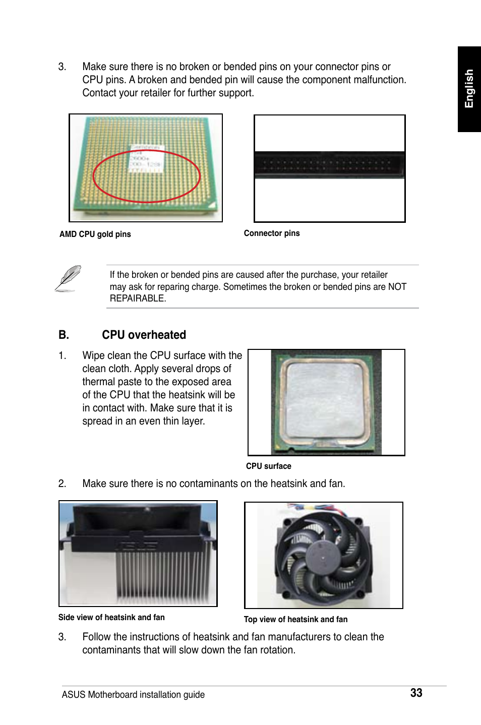 B. cpu overheated | Asus M2Ne User Manual | Page 34 / 691