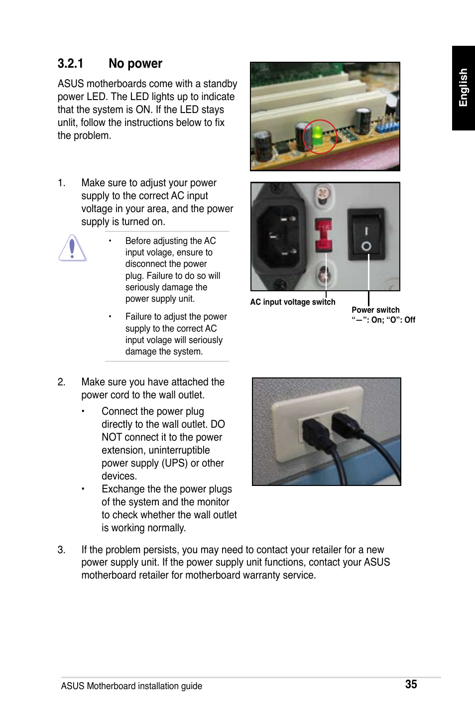 1 no power | Asus M2Ne User Manual | Page 36 / 691