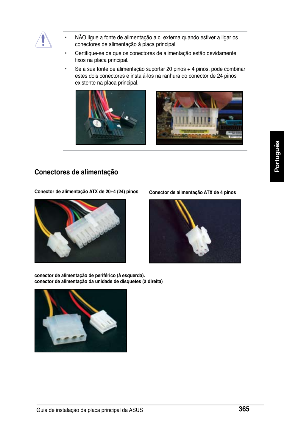 Conectores de alimentação | Asus M2Ne User Manual | Page 366 / 691