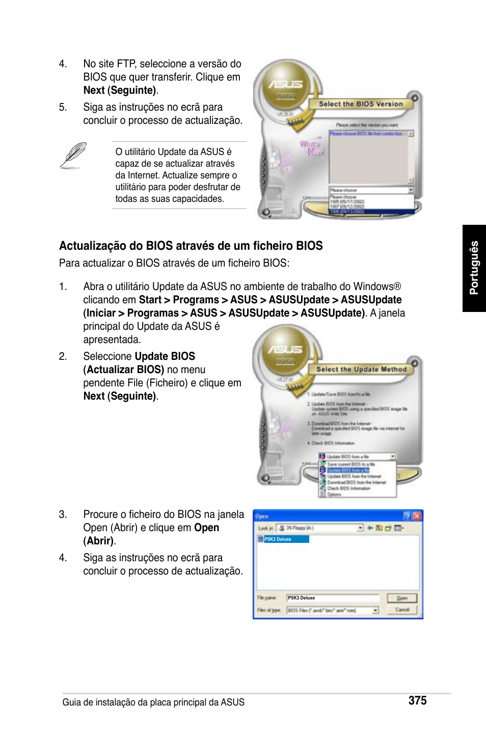 Actualização do bios através de um ficheiro bios | Asus M2Ne User Manual | Page 376 / 691