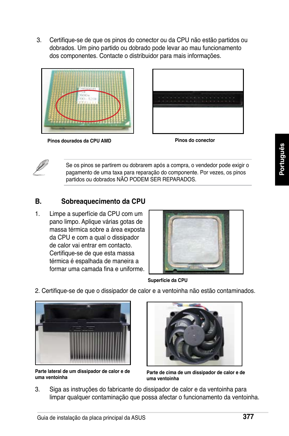 B. sobreaquecimento da cpu | Asus M2Ne User Manual | Page 378 / 691