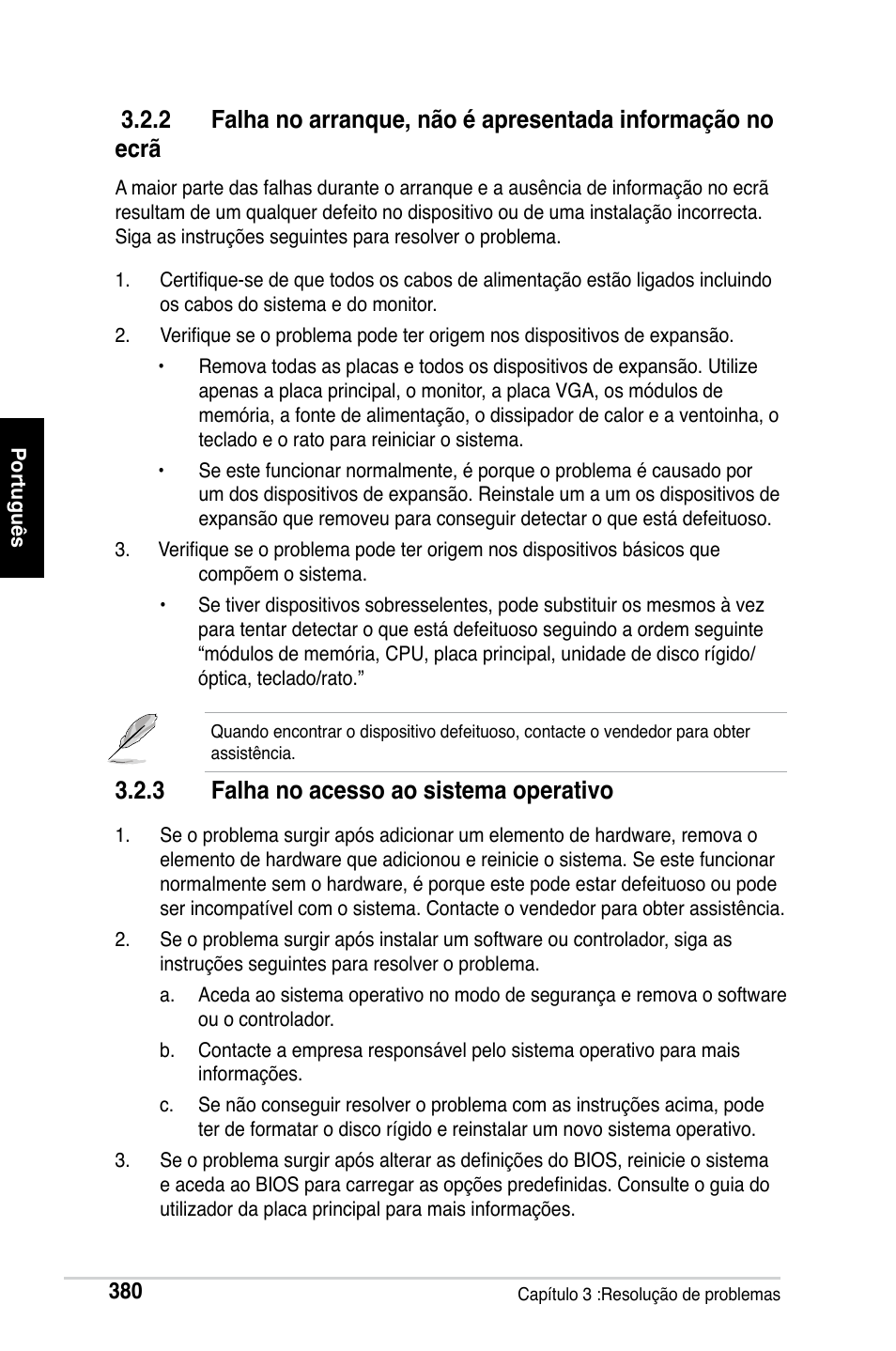 3 falha no acesso ao sistema operativo | Asus M2Ne User Manual | Page 381 / 691