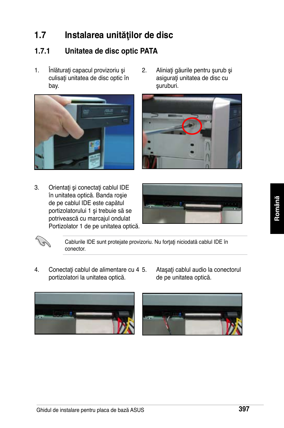 7 instalarea unităţilor de disc, 1 unitatea de disc optic pata | Asus M2Ne User Manual | Page 398 / 691