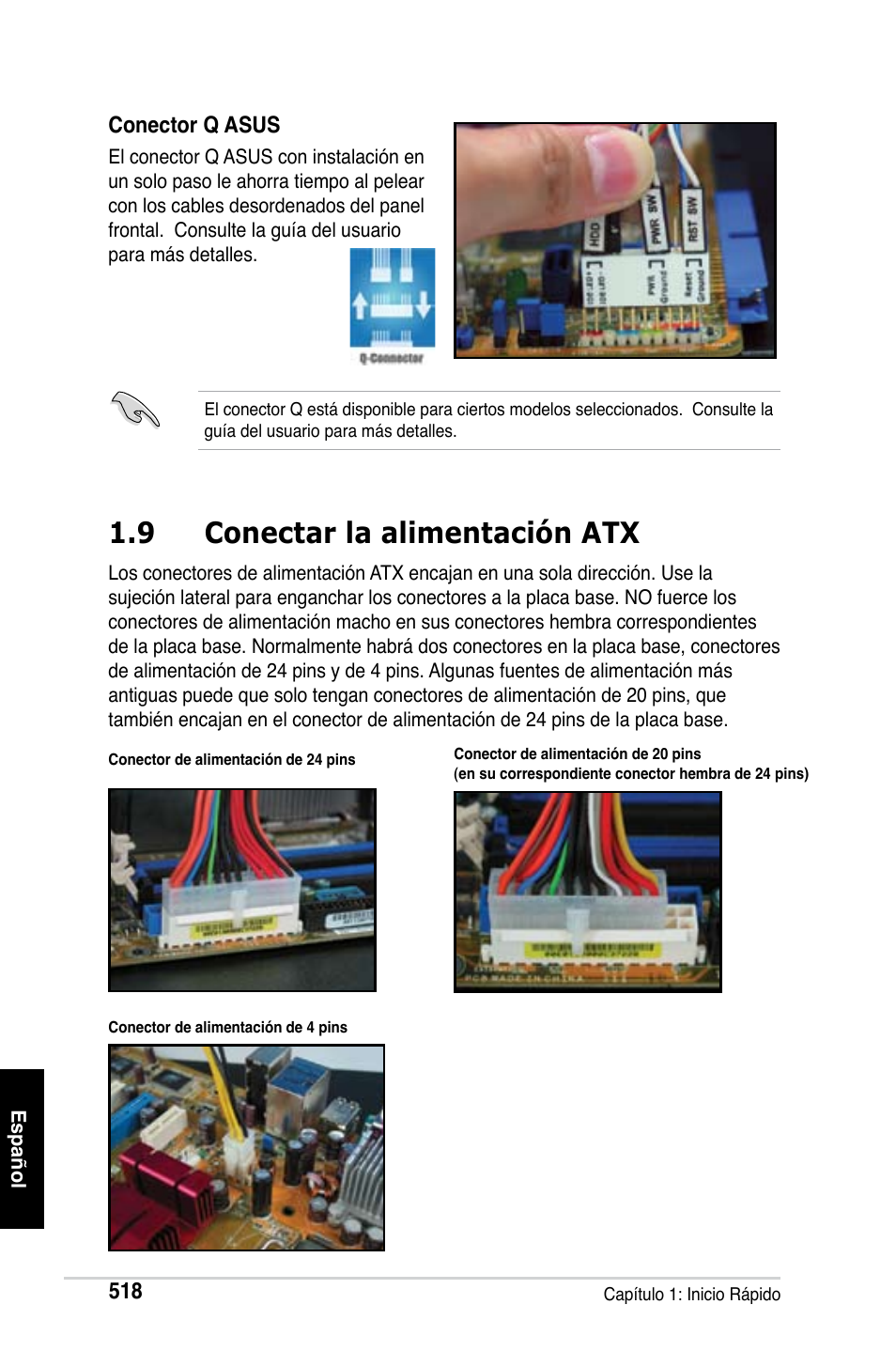 9 conectar la alimentación atx | Asus M2Ne User Manual | Page 519 / 691