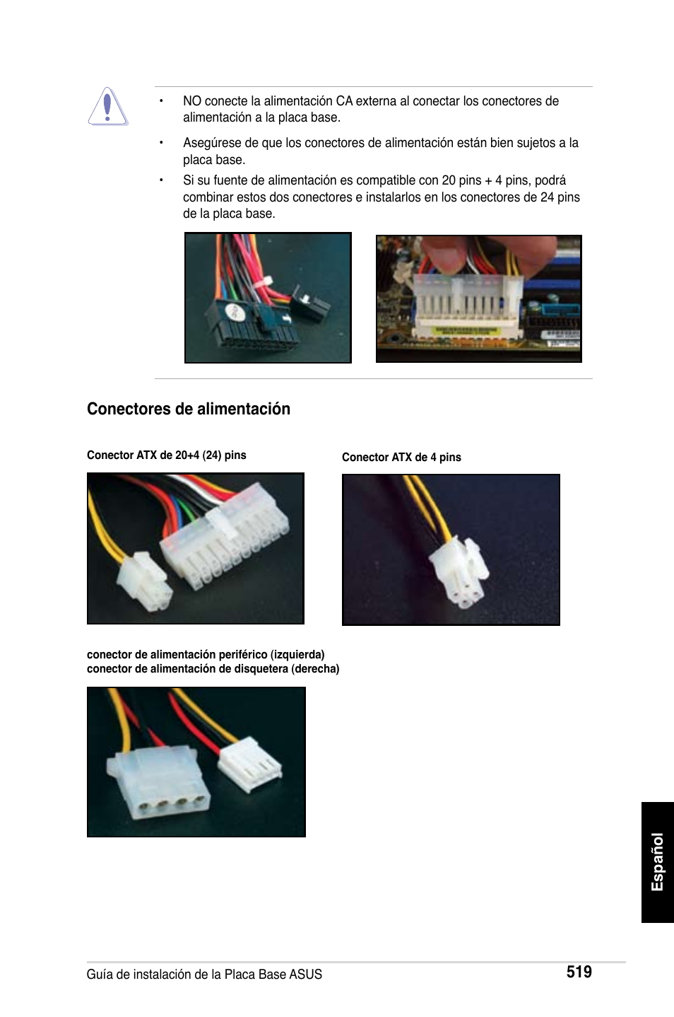 Conectores de alimentación | Asus M2Ne User Manual | Page 520 / 691