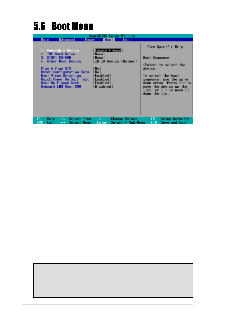 6 boot menu | Asus Terminator Tualatin User Manual | Page 102 / 106