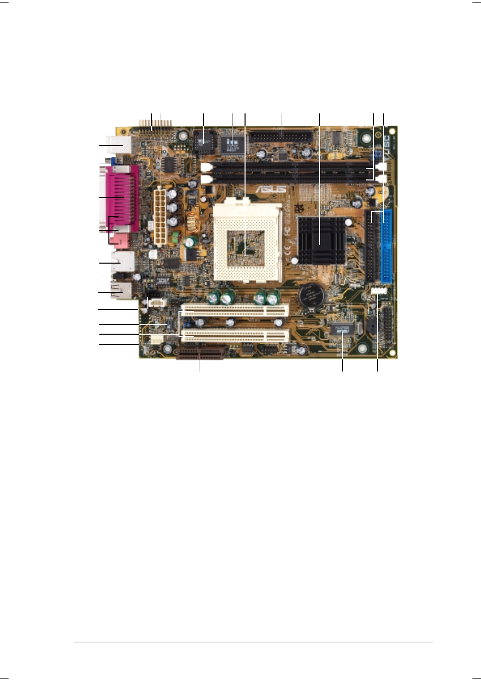 1 component locations, Asus terminator barebone system 39 | Asus Terminator Tualatin User Manual | Page 39 / 106