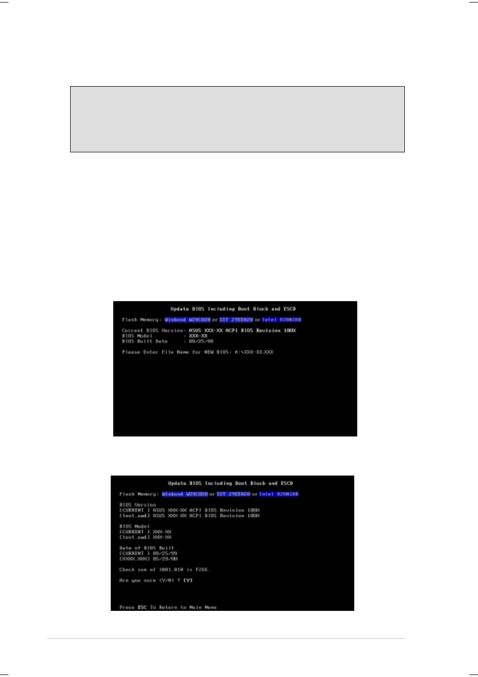 2 updating bios procedures | Asus Terminator Tualatin User Manual | Page 76 / 106