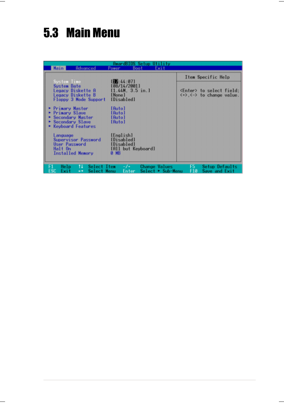 3 main menu | Asus Terminator Tualatin User Manual | Page 81 / 106