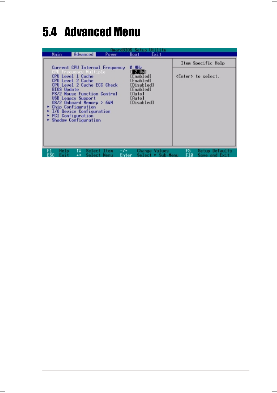 4 advanced menu | Asus Terminator Tualatin User Manual | Page 87 / 106