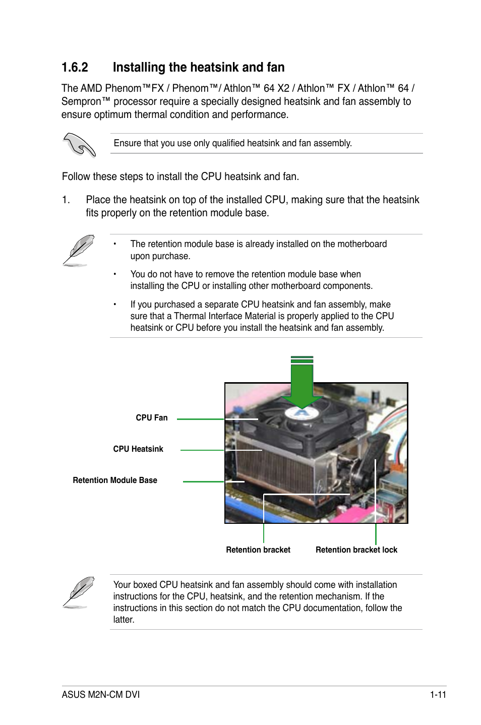 2 installing the heatsink and fan | Asus M2N-VM DVI User Manual | Page 23 / 97