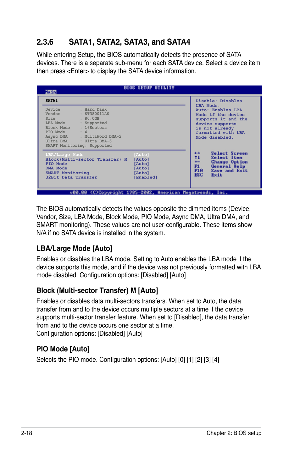 Lba/large mode [auto, Block (multi-sector transfer) m [auto, Pio mode [auto | Asus M2N-VM DVI User Manual | Page 66 / 97