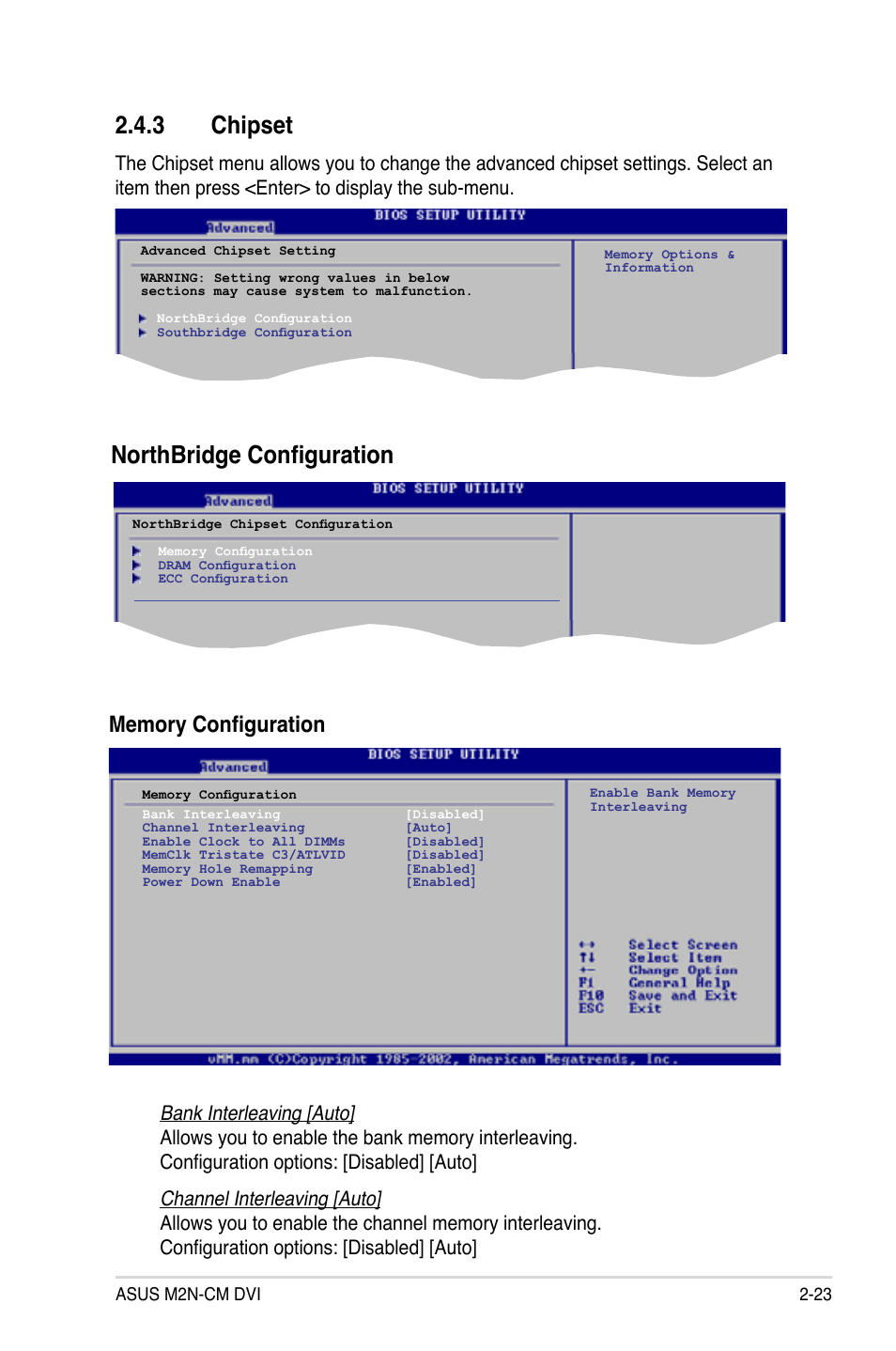 Northbridge configuration 2.4.3 chipset | Asus M2N-VM DVI User Manual | Page 71 / 97