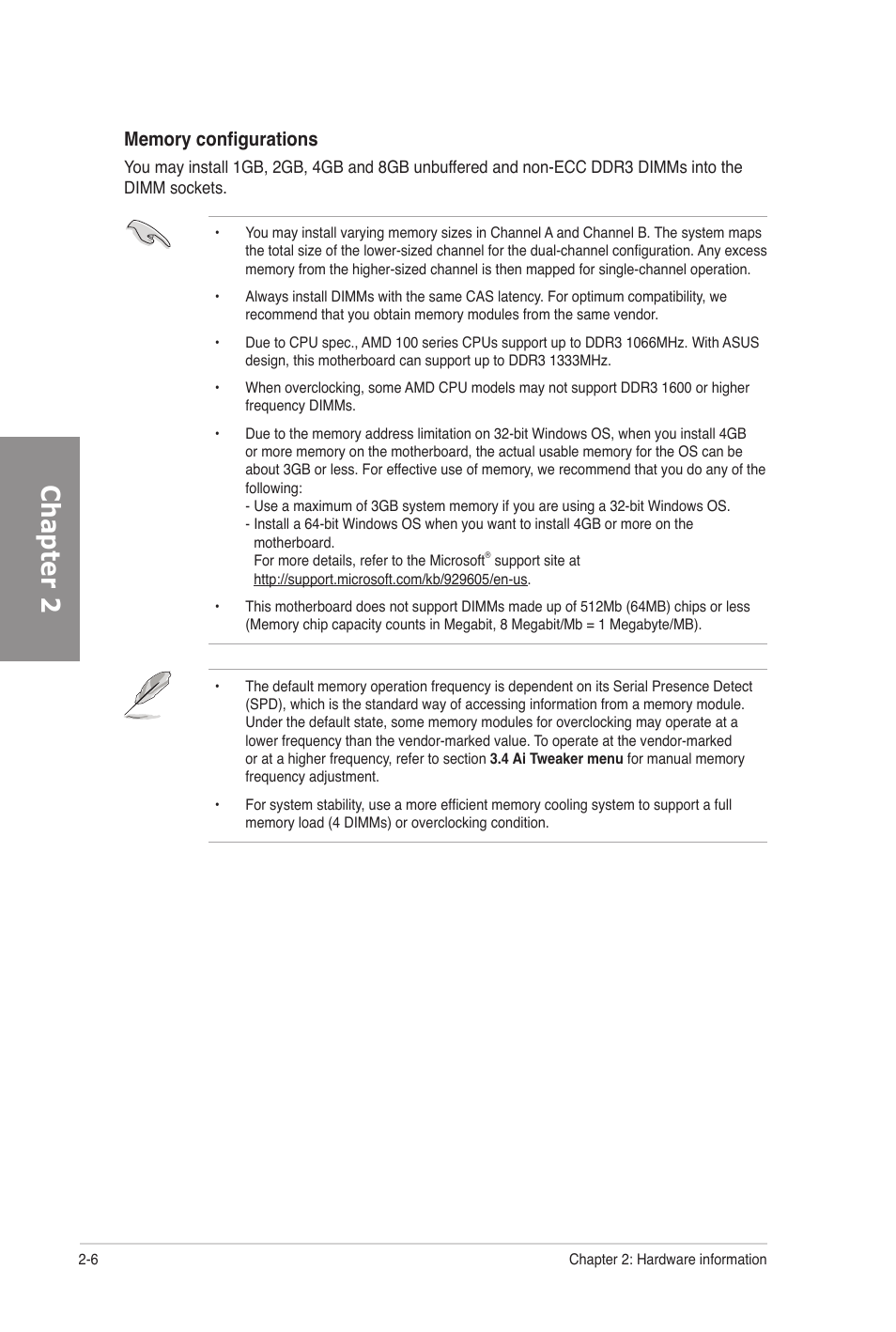 Chapter 2 | Asus M5A97 EVO User Manual | Page 24 / 132