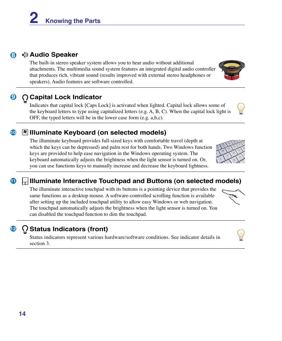 Asus U50F User Manual | Page 14 / 90