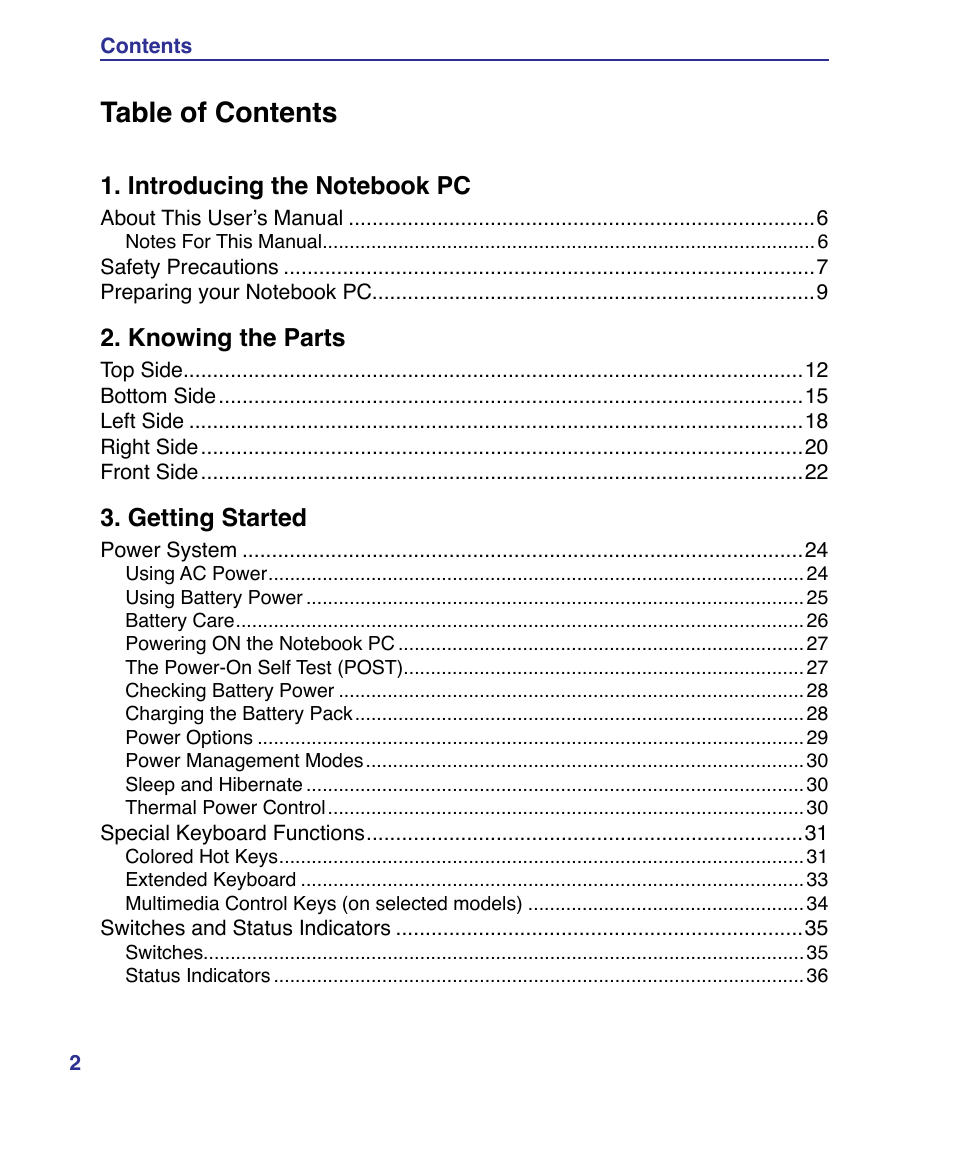 Asus U50F User Manual | Page 2 / 90