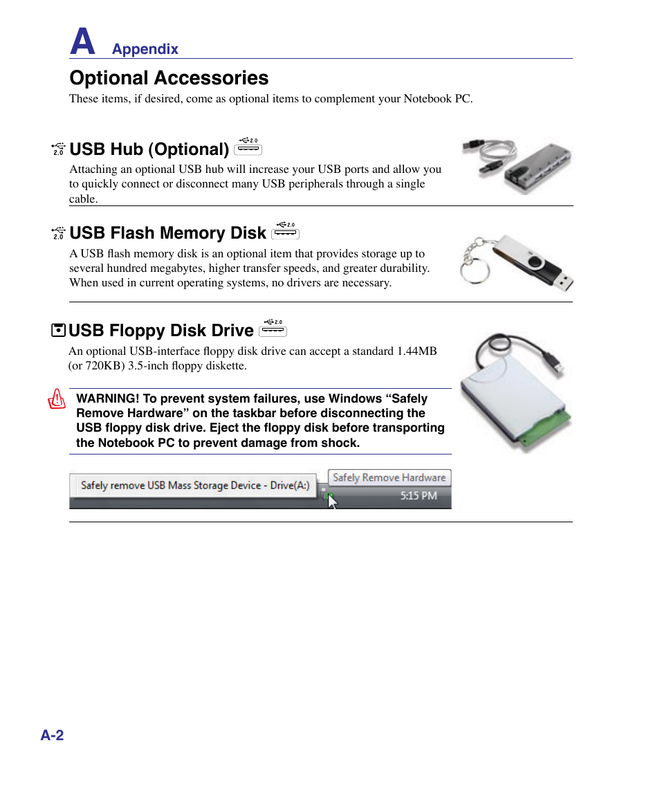 Optional accessories | Asus U50F User Manual | Page 56 / 90