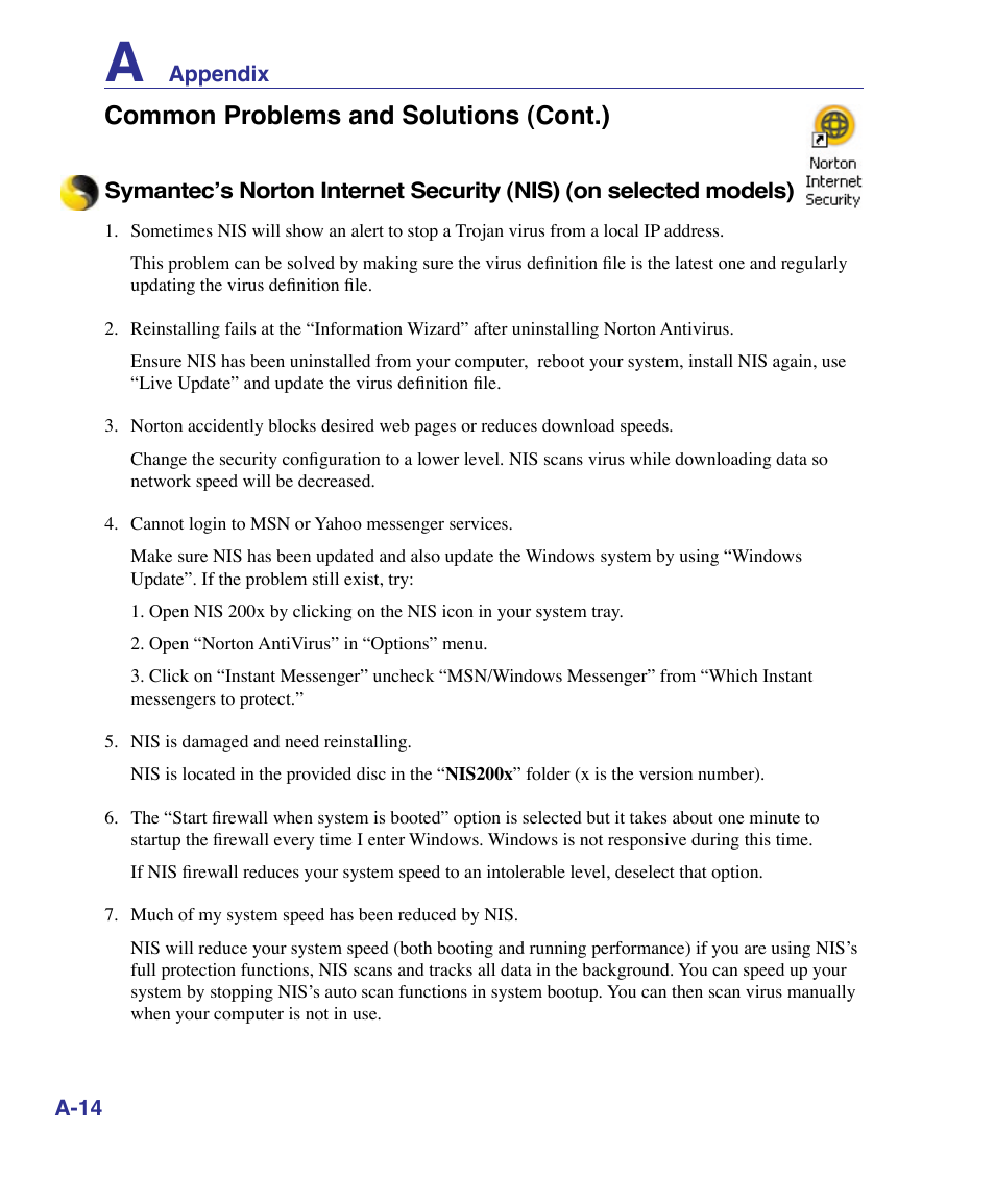 Common problems and solutions (cont.) | Asus U50F User Manual | Page 68 / 90