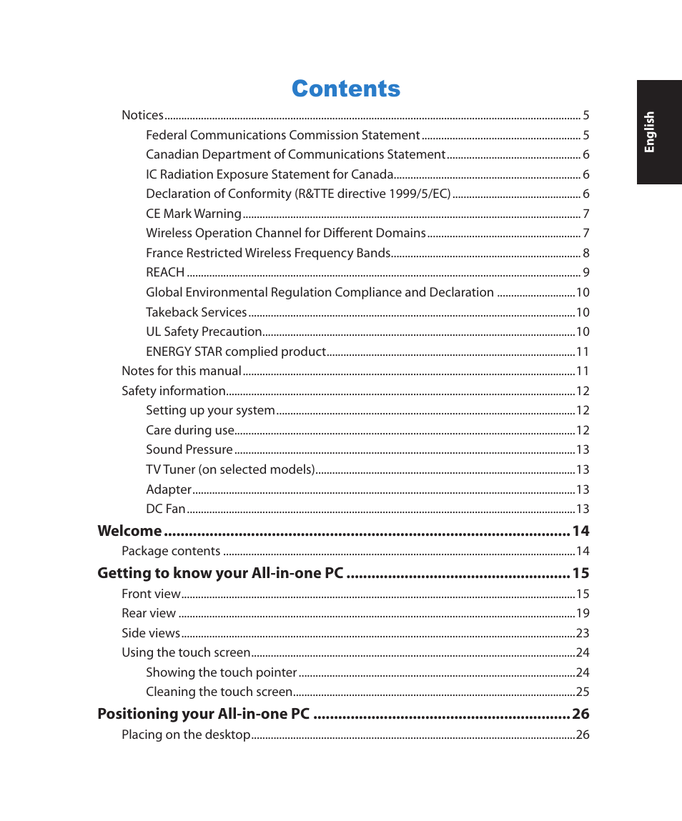 Asus ET2011AGT User Manual | Page 3 / 42