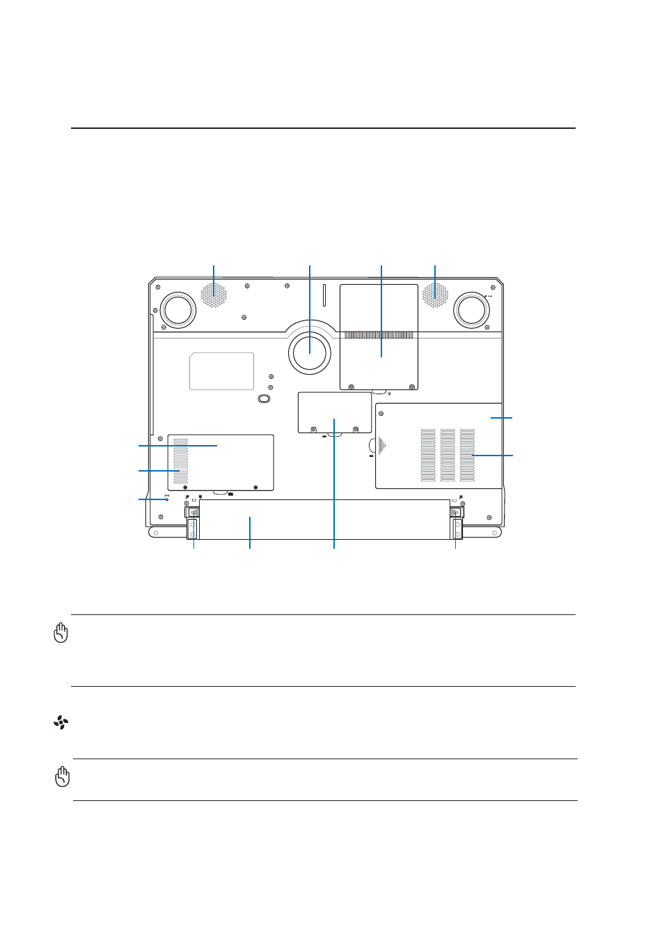 Bottom side, Knowing the parts, Air vents | Asus W2V User Manual | Page 14 / 72