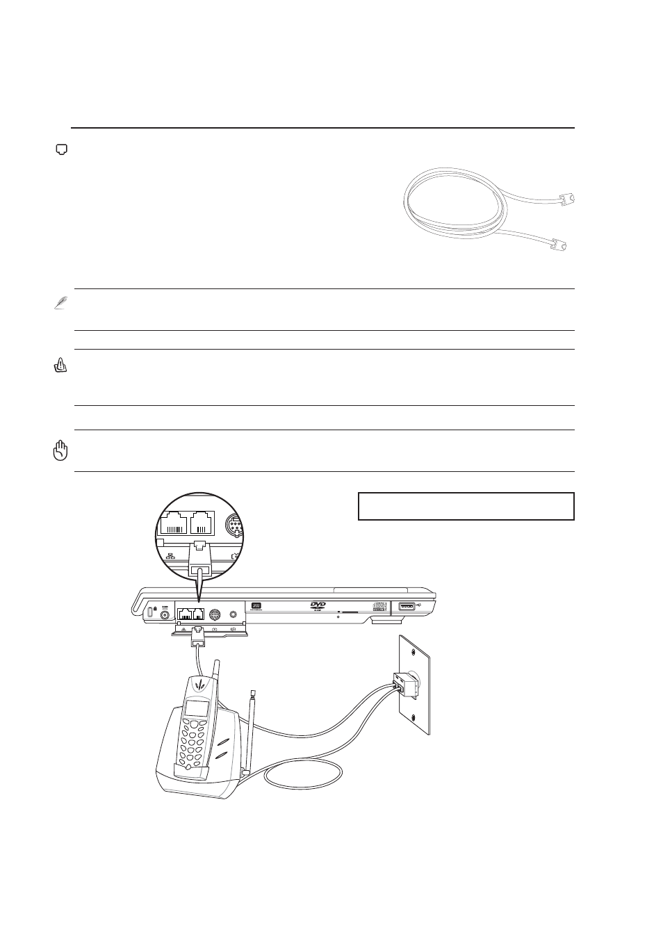 Modem connection | Asus W2V User Manual | Page 46 / 72