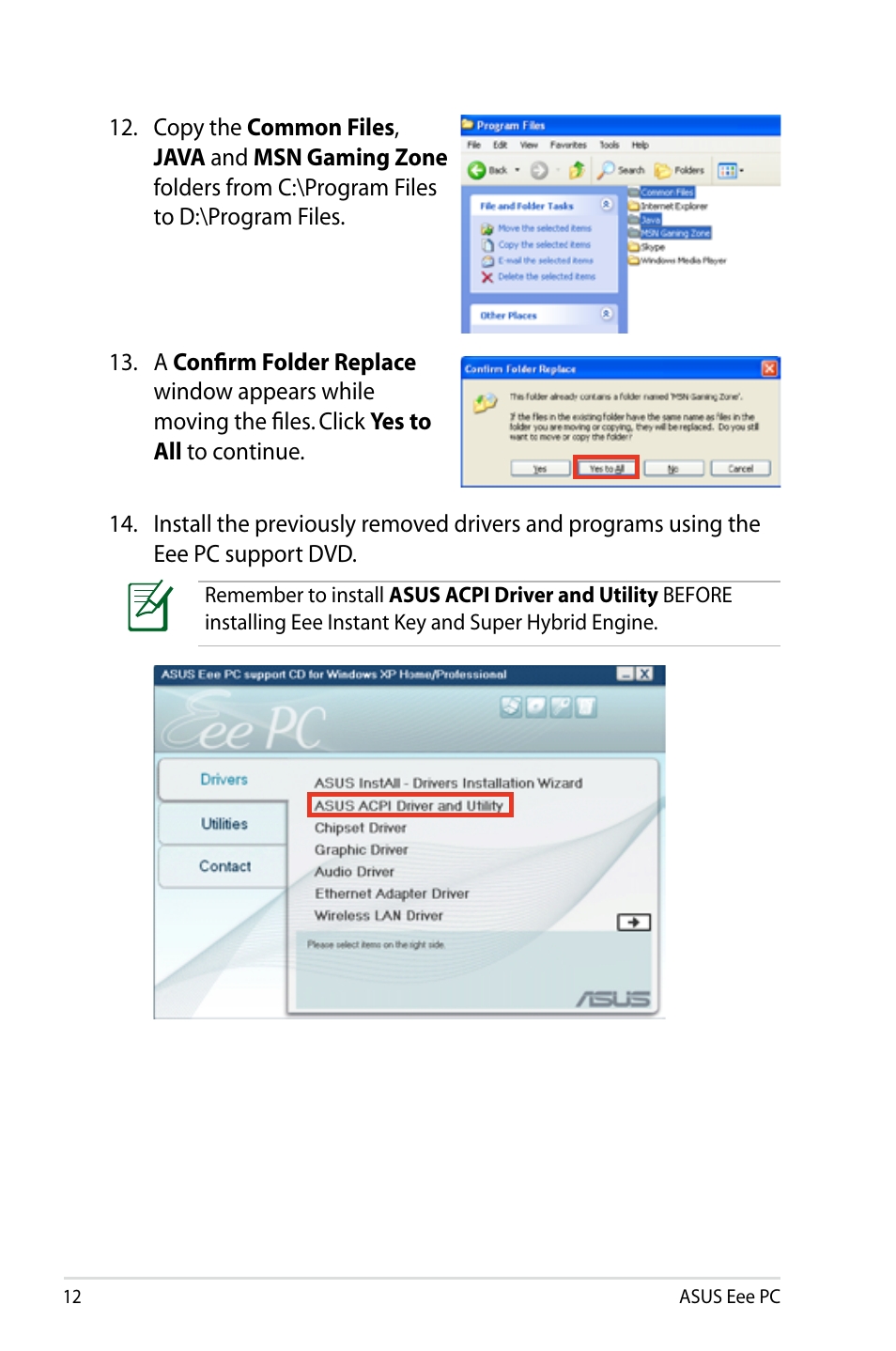 Asus Eee PC 901/XP User Manual | Page 12 / 14