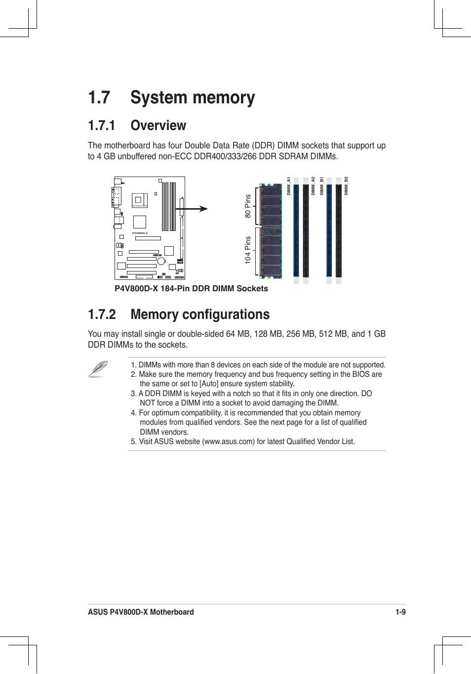 1 overview | Asus P4V800D-X User Manual | Page 19 / 70