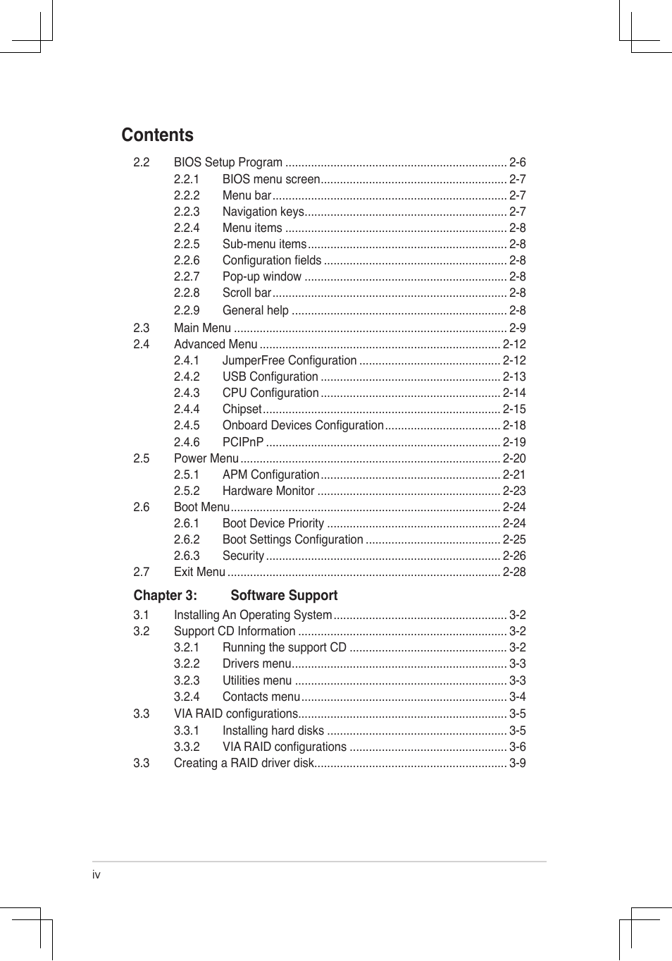 Asus P4V800D-X User Manual | Page 4 / 70