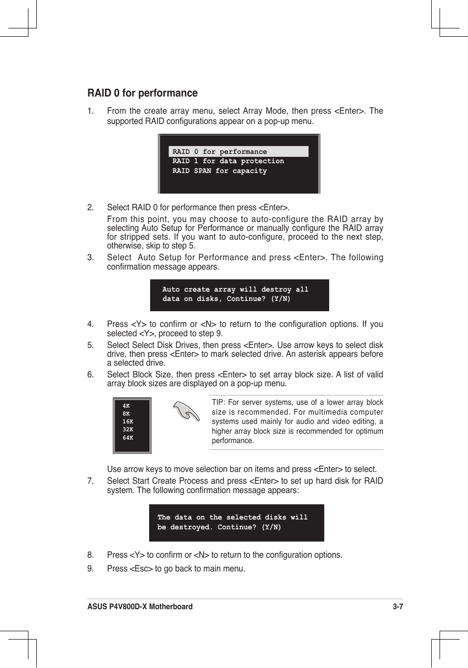 Raid 0 for performance | Asus P4V800D-X User Manual | Page 68 / 70