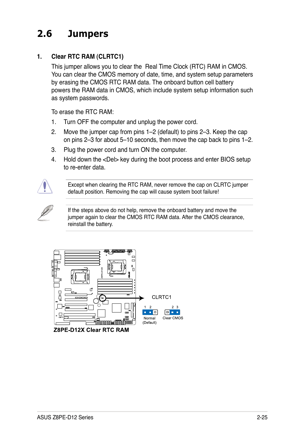 6 jumpers | Asus Z8PE-D12 User Manual | Page 45 / 168