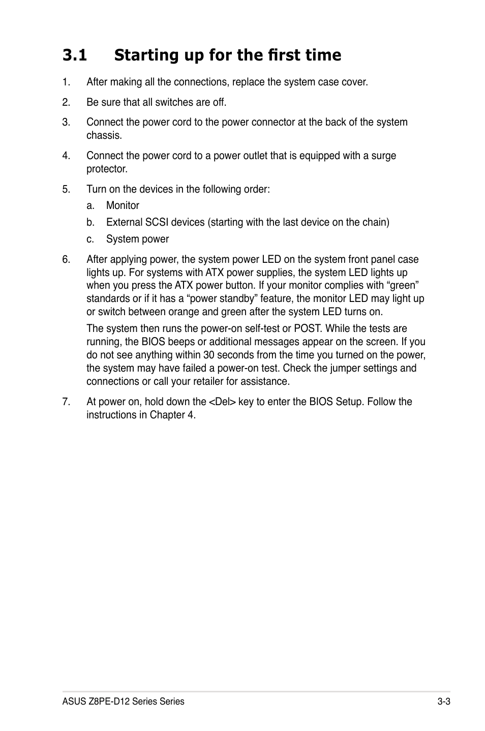 1 starting up for the first time | Asus Z8PE-D12 User Manual | Page 65 / 168