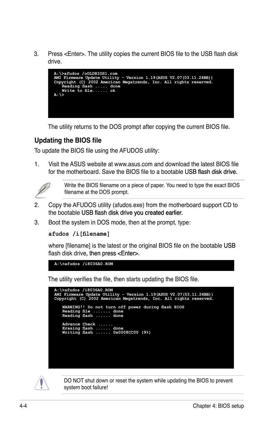 Updating the bios file | Asus Z8PE-D12 User Manual | Page 70 / 168