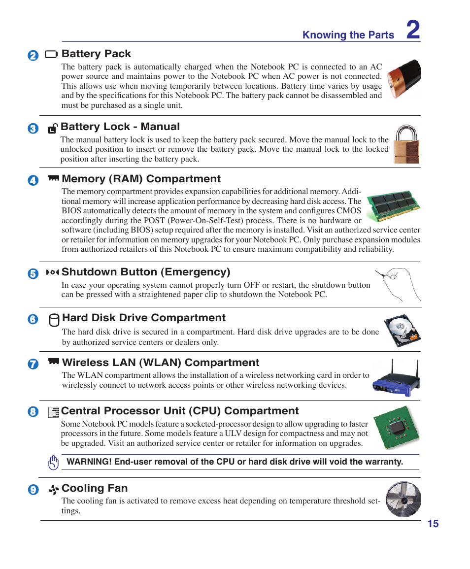 Asus W5Fe User Manual | Page 15 / 87